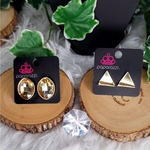 Paparazzi Gold Geometric Earrings Set